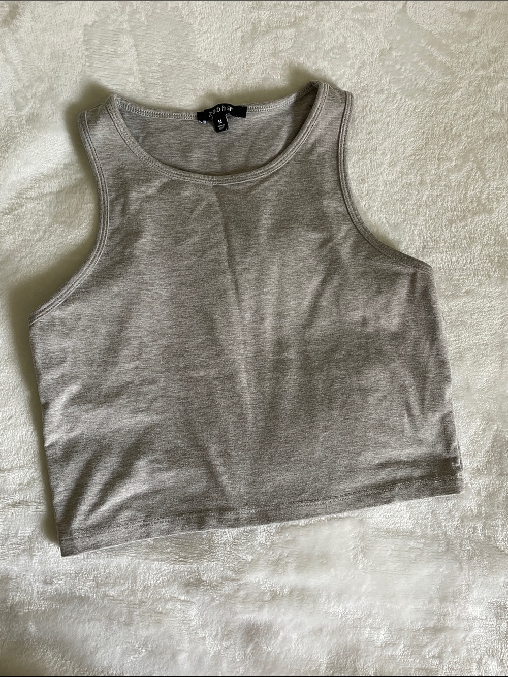 Zobha Light Gray Cropped Tank Top